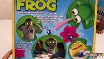 Toddler and Daddy playing FOOL THE FROG game tabletop toys for kids family fun