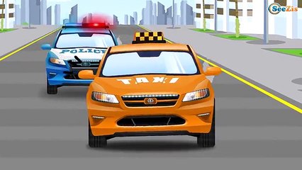 Dépanneuse et Voiture de police! Vidéo éducative. Dessin animé français pour bébés ( Nouve