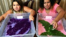 MAKING 2 GALLONS OF CRUNCHY SLIME IN OUR HOTEL ROOM - MAKING GIANT SLIMES