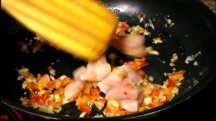 أفضل طريقة لتحضير البايلا بالدجاج والروبيان Chicken Shrimp Paella