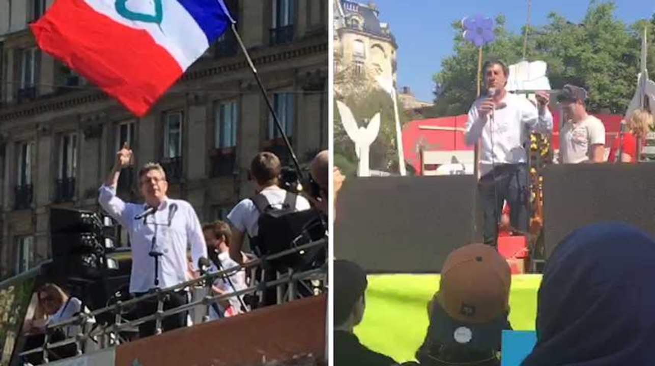À la "fête à Macron", Ruffin et Mélenchon inventent le discours en marchant