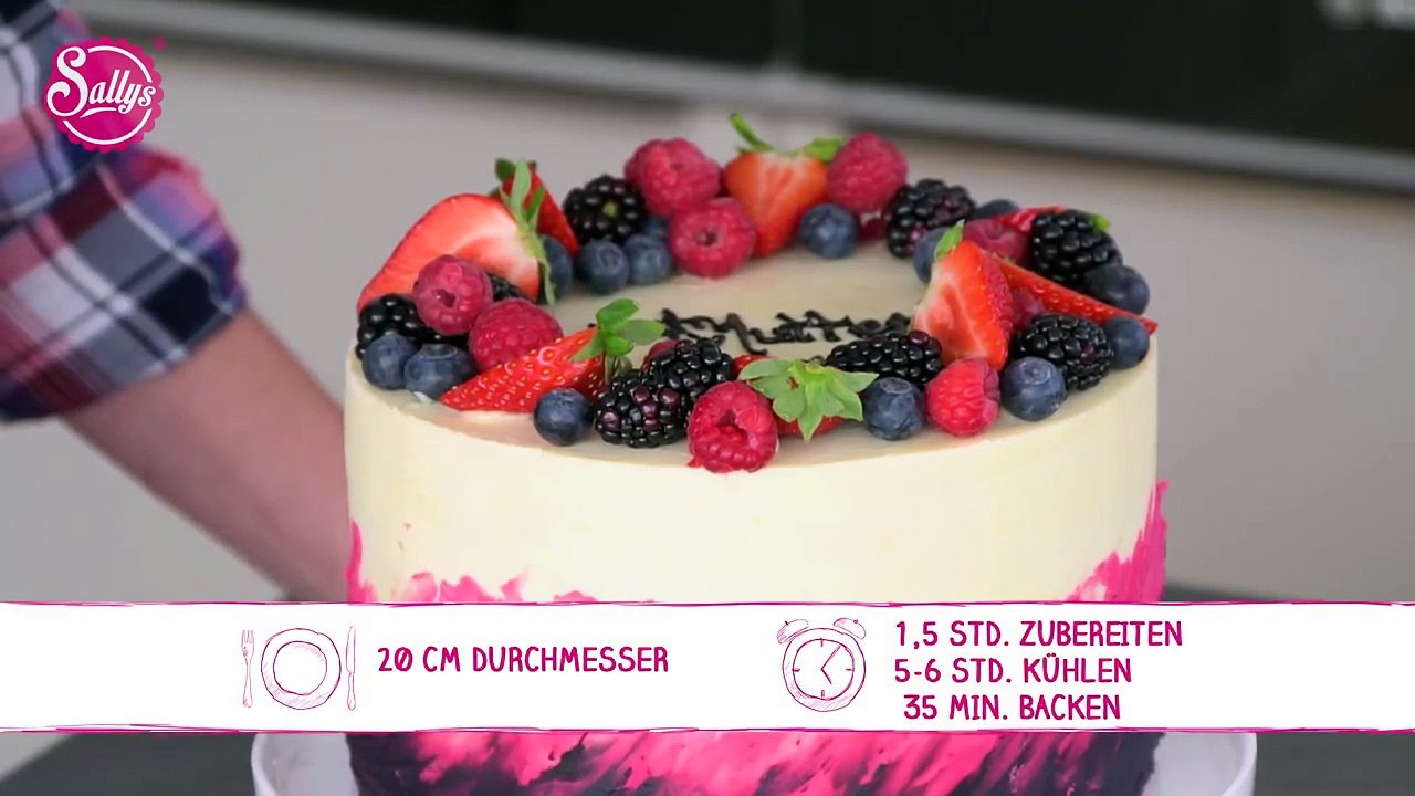 Muttertagstorte / himbeercreme und bunte früchte