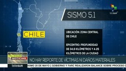 Sismo de 5,1 sacude la zona central de Chile