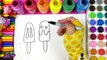 Drawing and Coloring Popsicle Coloring Pages for Kids and Children to Learn to Color.