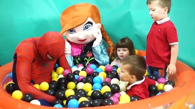 Babys balls pit Frozen Anna Spider man and Kinder surprises with Babys adventure funny kids video