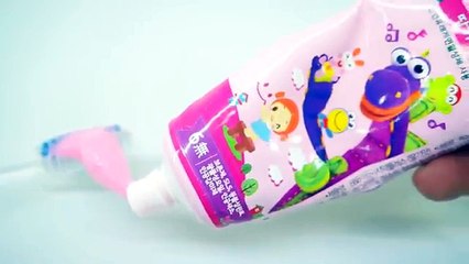 DIY Make Strawberry Toothpaste Slime ! Without Borax Pink Slime - KidsMon