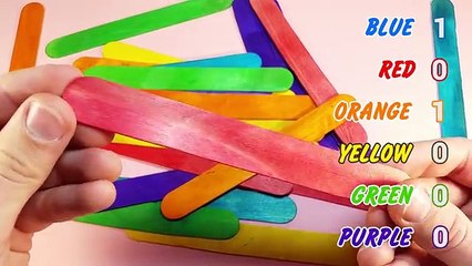 Colors & Numbers Learning with Colored Sticks from Ice Cream | Counting from 1 to 5