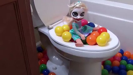 BAD BABY JOKER GIRL PRANK IN REAL LIFE !! POO Colored Balls w/ NERF Spiderman vs Joker, Elsa