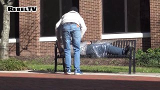 Plastic Wrapping People Prank
