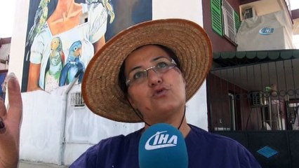 Duvarlar boyandı, cadde açık hava resim sergisine döndü