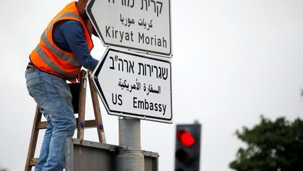 Road signs go up for US Embassy in Jerusalem