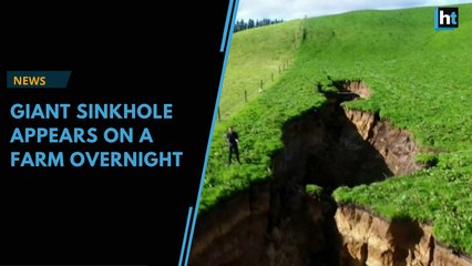 Giant sinkhole appears on a farm overnight