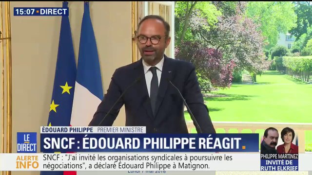 SNCF : Le gouvernement ne reviendra pas sur les grands principes de la réforme, annonce Philippe assumant sa fermeté