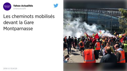 Opération coup de poing de cheminots à la gare Montparnasse.