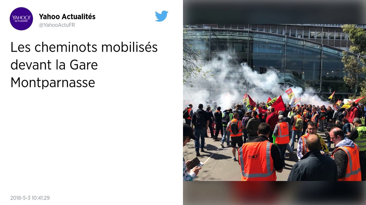 Opération coup de poing de cheminots à la gare Montparnasse.