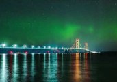 Glorious Northern Lights Seen Dancing in Timelapse Shot over Michigan's Mackinac Bridge