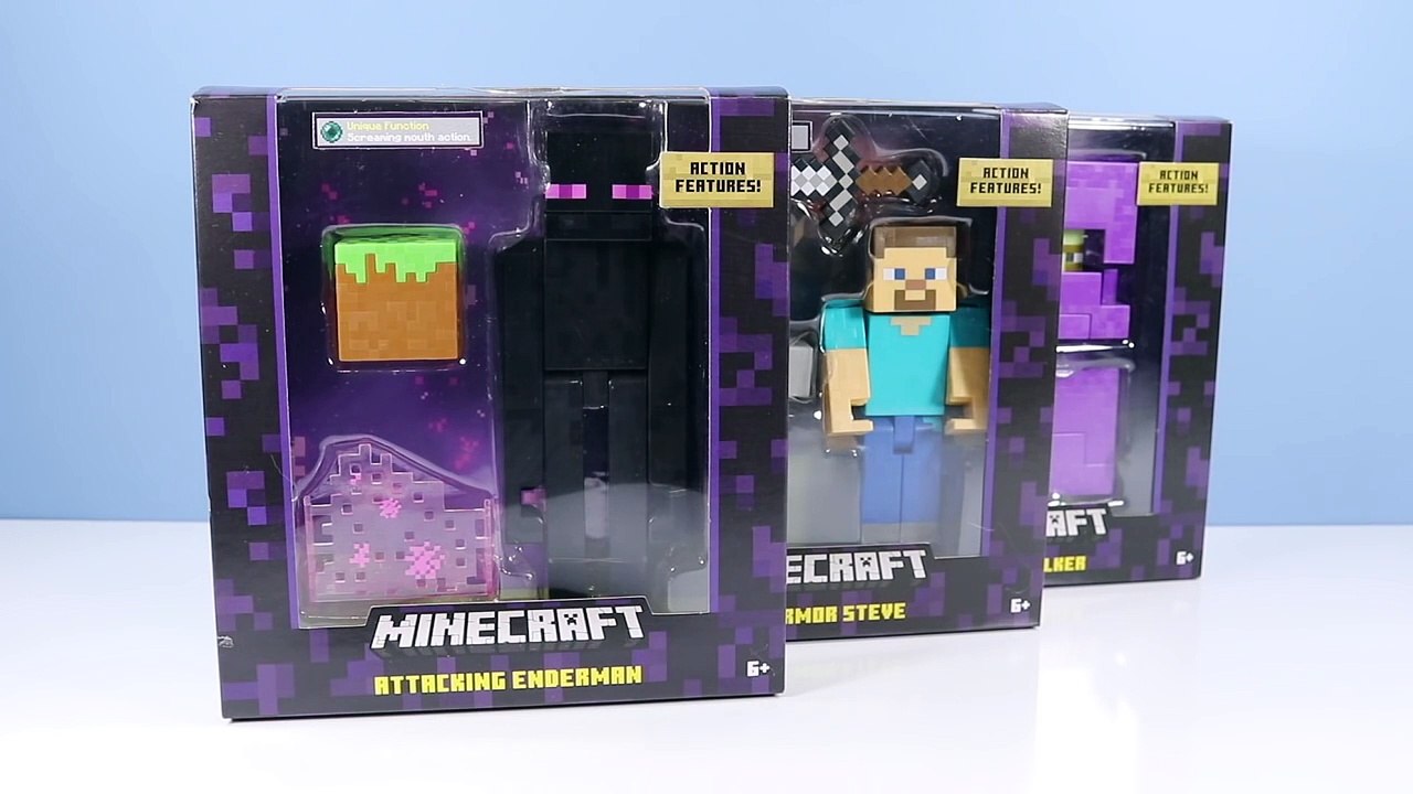 Minecraft Survival Mode Toys Enderman Iron Armor Steve & Shulker Mattel