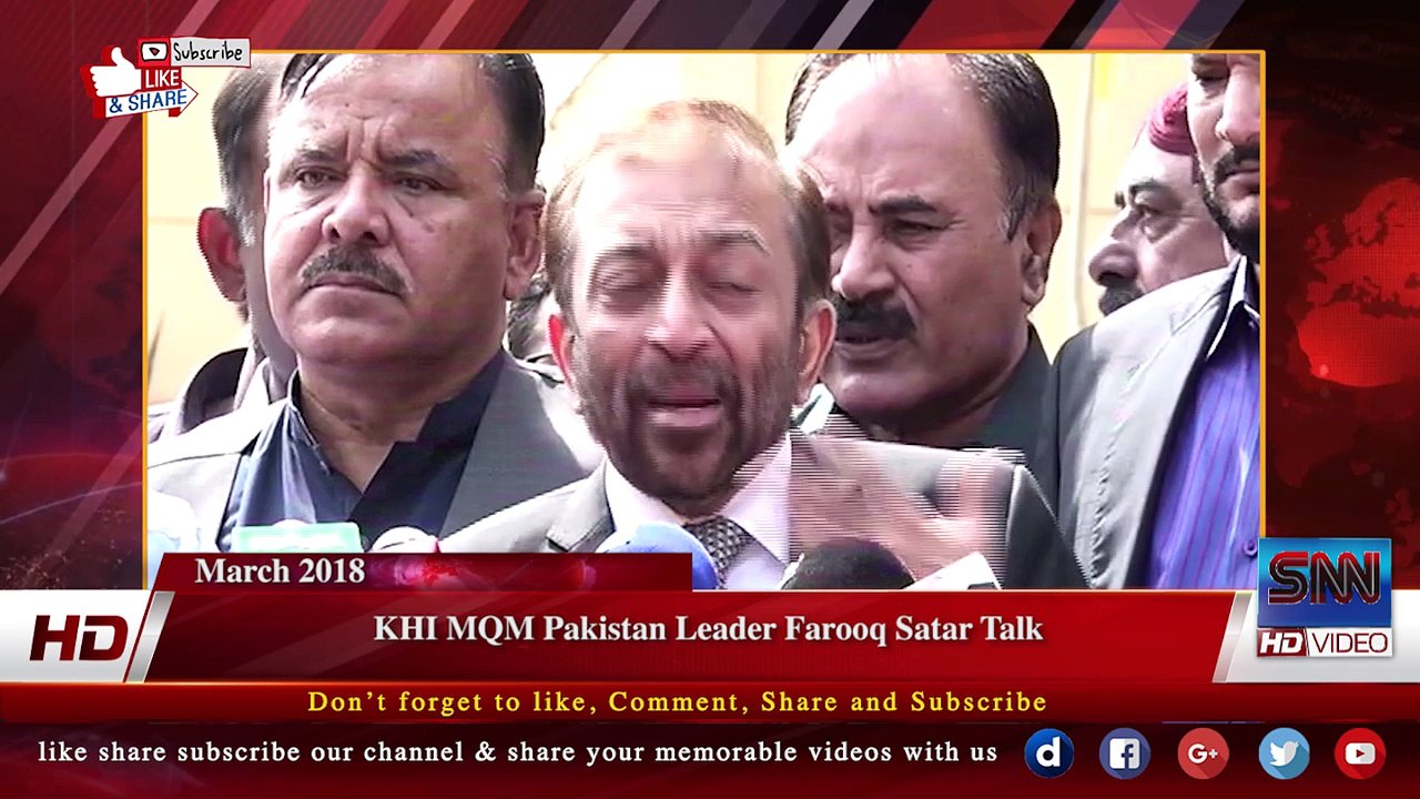KHI MQM Pakistan Leader Farooq Satar Talk
