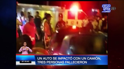 Fuerte accidente entre auto y un camión en la provincia de Los Ríos