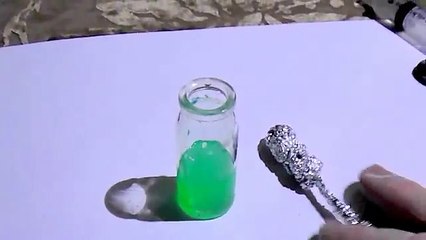 Прикольные химические реакции - медный купорос + натрия хлорид + алюминий