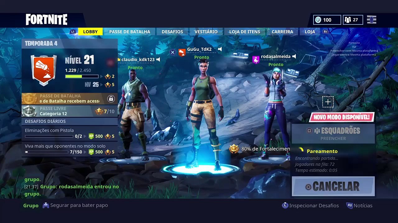 Jogando fortnite em squad com tres amigos  #1 (3)