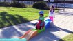 Kids Roller Coaster Ride, Snow Sled Slide Playtime Fun and Playground Slides! Family Playtime!!