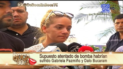 Supuesto atentado de bomba habrían sufrido Gabriela Pazmiño y Dalo Bucaram