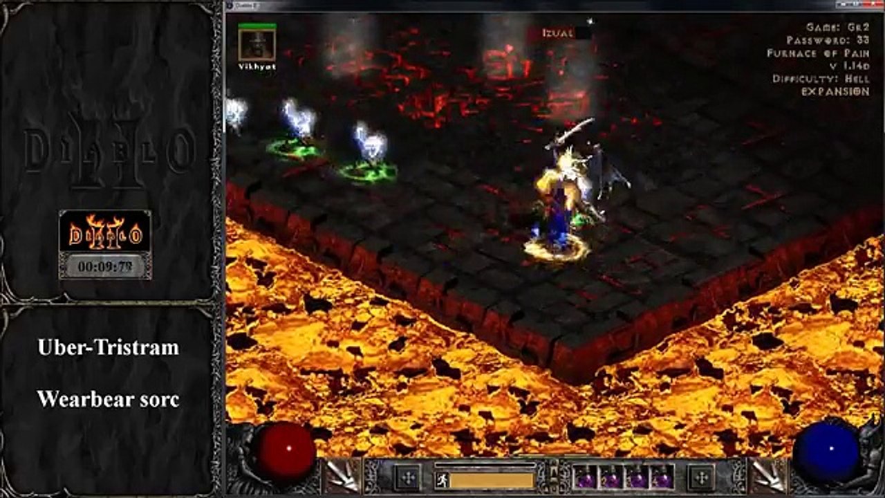 Diablo 2 - Uber Tristram with Bear Sorc - Keyset + Orgset + Equip - HD 60 fps