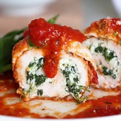 Chicken Rollatini with Spinach alla Parmigiana