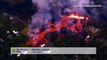 Vues aériennes des coulées de boues du volcan à Hawaii