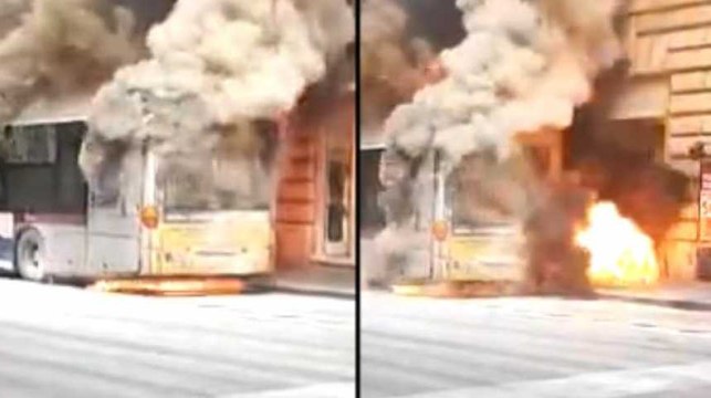 L'incendie et l'explosion de ce bus à Rome ont fait une grosse frayeur aux passants