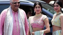 Jhanvi Kapoor_ Khushi Kapoor_ Boney Kapoor Arrive At Sonam Kapoor Wedding