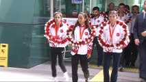 Türkiye'ye tarihindeki ilk madalyayı kazandıran Atletizm Yürüyüş Milli Takımı yurda döndü