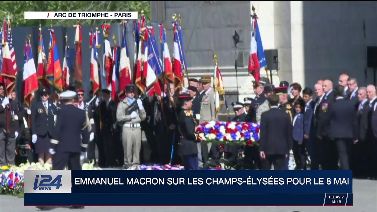 Emmanuel Macron sur les Champs-Elysées pour le 8 mai