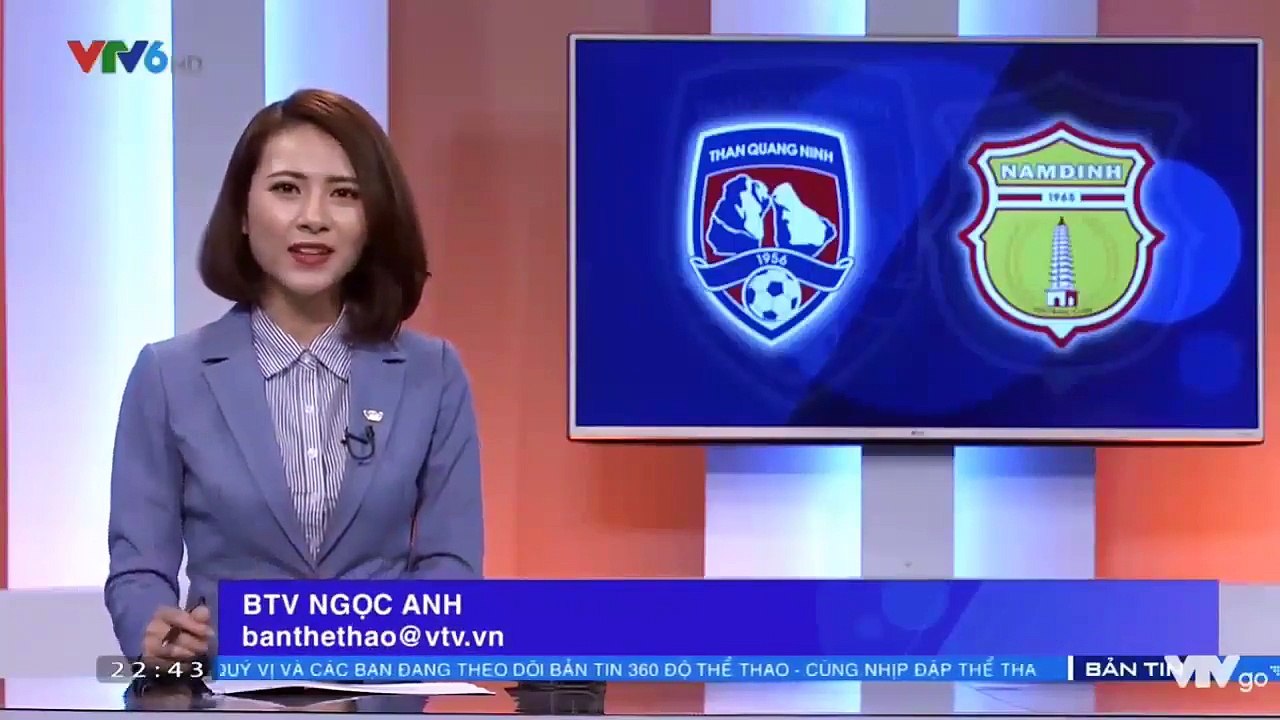 VTV6 Tổng hợp trận đấu Than Quảng Ninh 1-0 Nam Định - Vòng 6 VLeague 1 - 2018