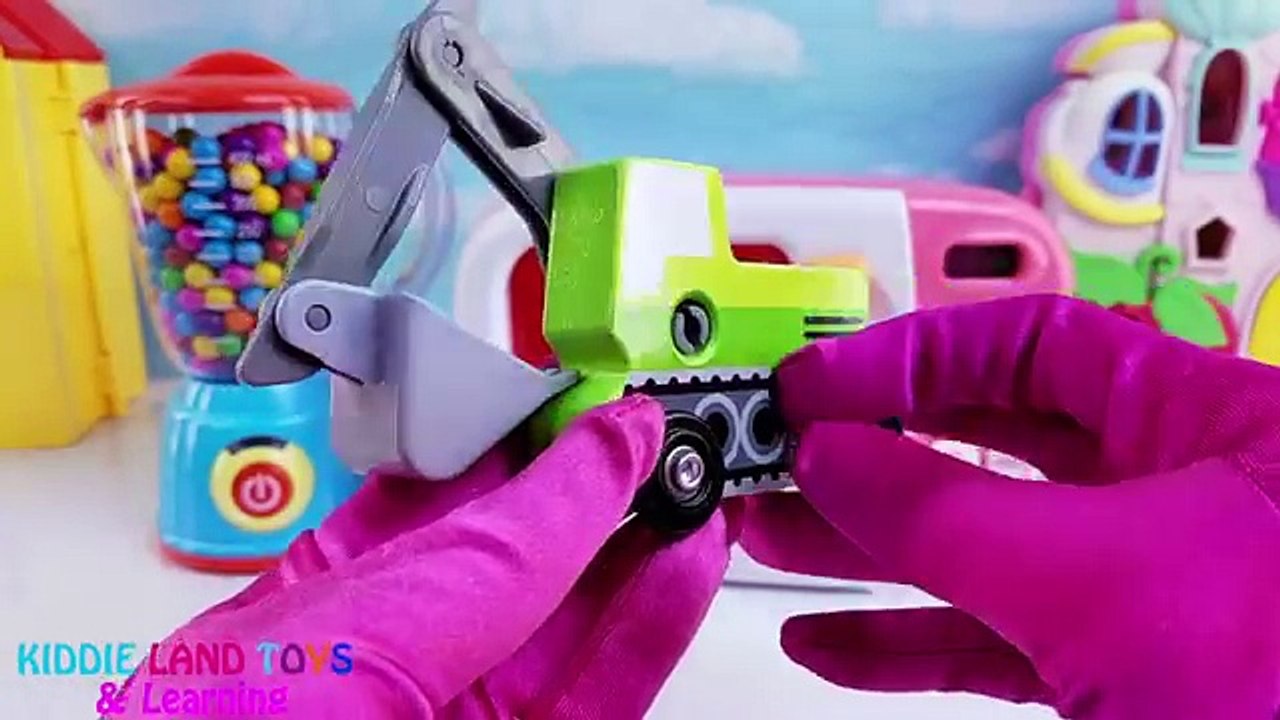 Learn Colors with Street Vehicles Playdoh and Toy Appliances Microwave Blender Fun Video for Kids