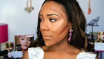 HOW TO: DRUGSTORE Contour,Highlight,  Foundation for Black Women Makeup Tutorial new ( DARK SKIN )