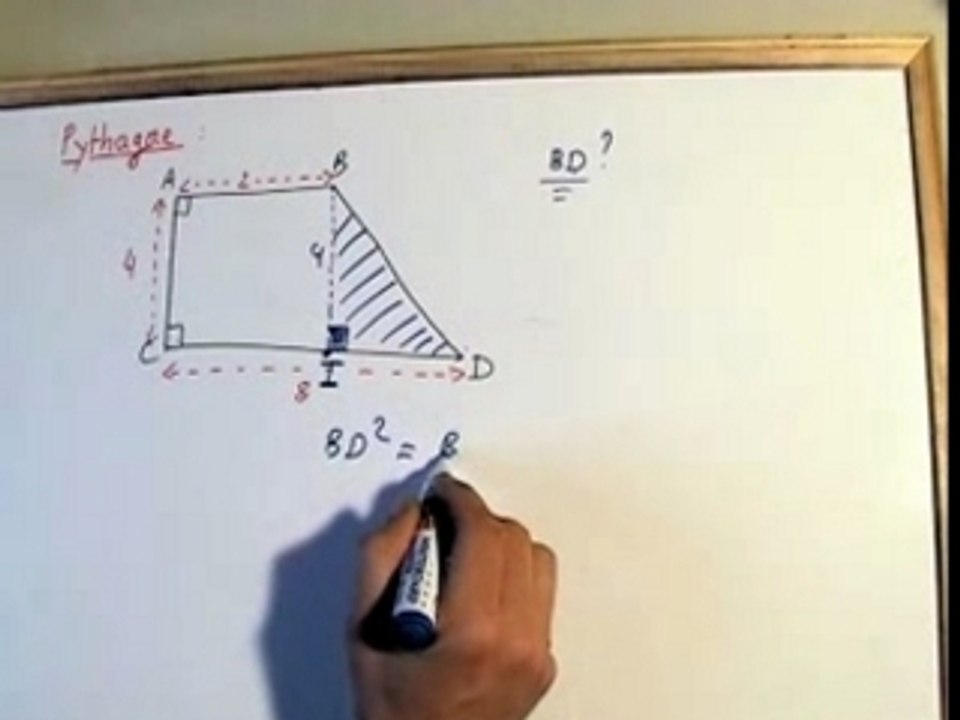 Théorème de PYTHAGORE dans un TRAPEZE - maths