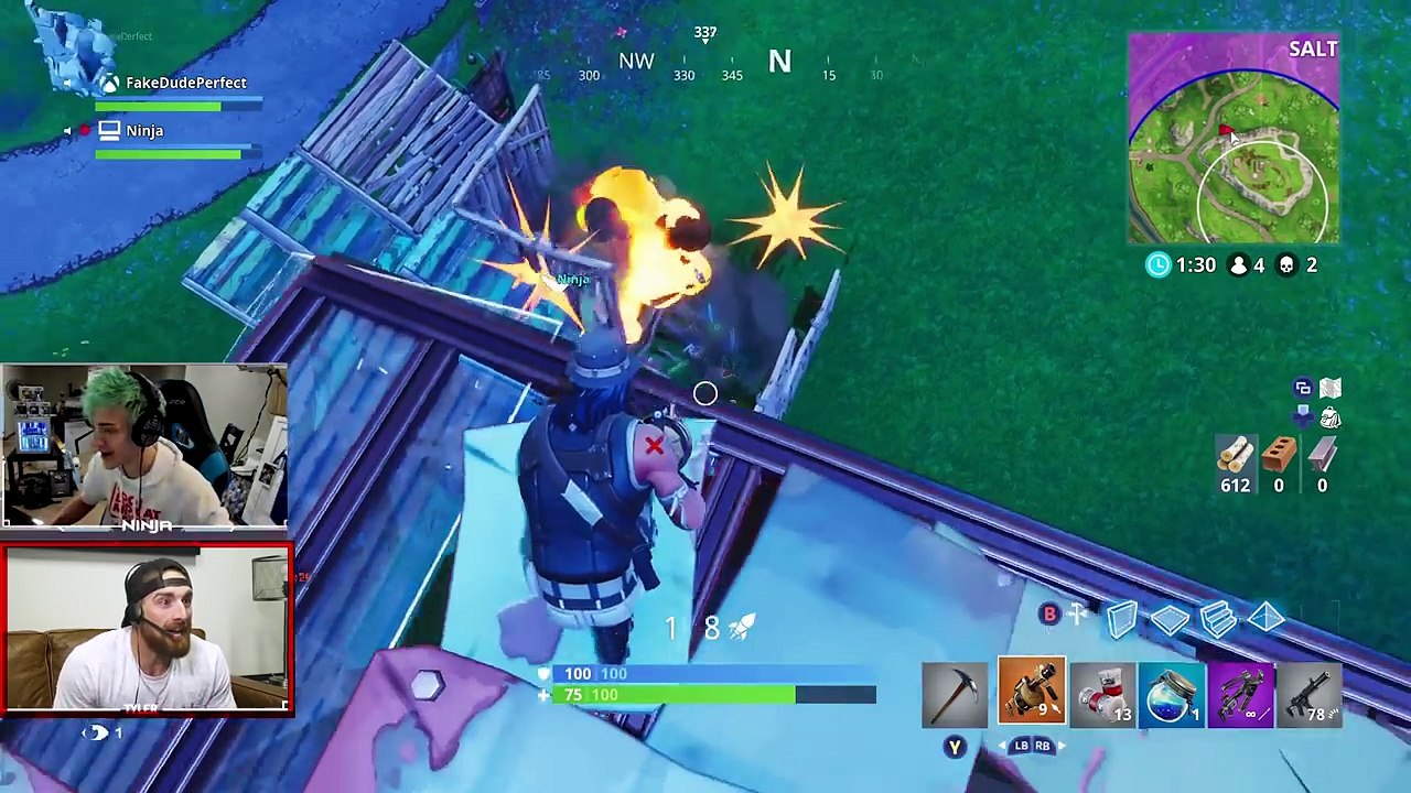 Dude Perfect Playing Fortnite Battle Royale Fortnite With Ninja Dude Perfect Video Dailymotion