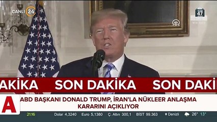 Trump: İran ile yapılan nükleer anlaşmadan çekiliyorum
