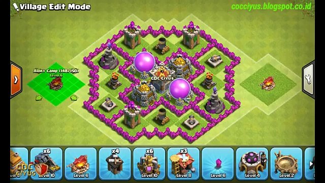 Clash of Clans - TH6 Defense | CoC Town Hall 6 Farming Base Layout Defense Strategy