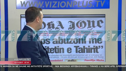 SHTYPI I DITES ME TITUJT E GAZETAVE SHQIPTARE E DIEL 12 NENTOR 2017 - News, Lajme - Kanali 7