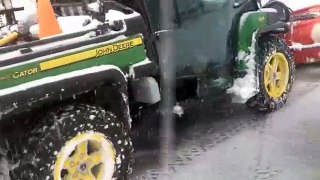 UTV Plowing Snow Gator 825i Boss Plow