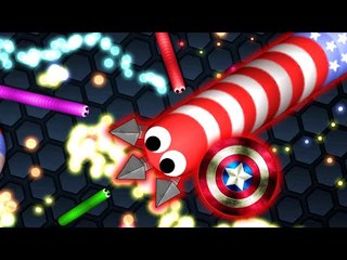 Slither.io - A MINHOCA DO CAPITÃO AMÉRICA ( ͡° ͜ʖ ͡°) QUEBREI O MOUSE !! ( Slither Captain America)