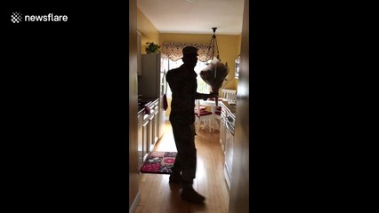 Mom not letting go of her military son after he comes home will melt your heart
