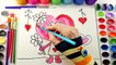 Coloring Page of Valentines Day Hearts to Color with Watercolor for Children to Learn Colors