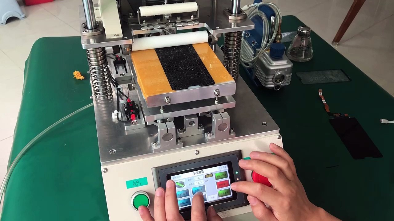 Automatic glue remove machine, remove oca glue for huawei nova e3 lcd, one key to start, remove glue automatically.