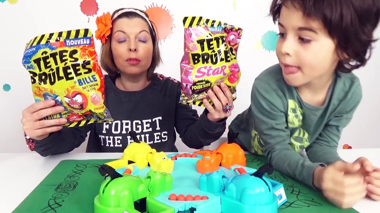 JEU - HIPPOS GLOUTONS   BONBONS TÊTES BRULEES - Qui en mangera le plus -Jeu de société en famille