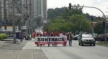 Las protesta pacífica del Suntracs Panamá avanza por la avenida Tumba Muerto. Video: Edwards Santos - Más noticias en http://www.critica.com.pa