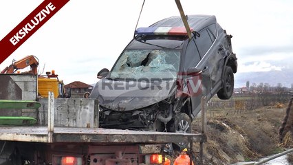 Report TV - Pamje të makinave të eskortës së Ramës të aksidentuara në Korçë